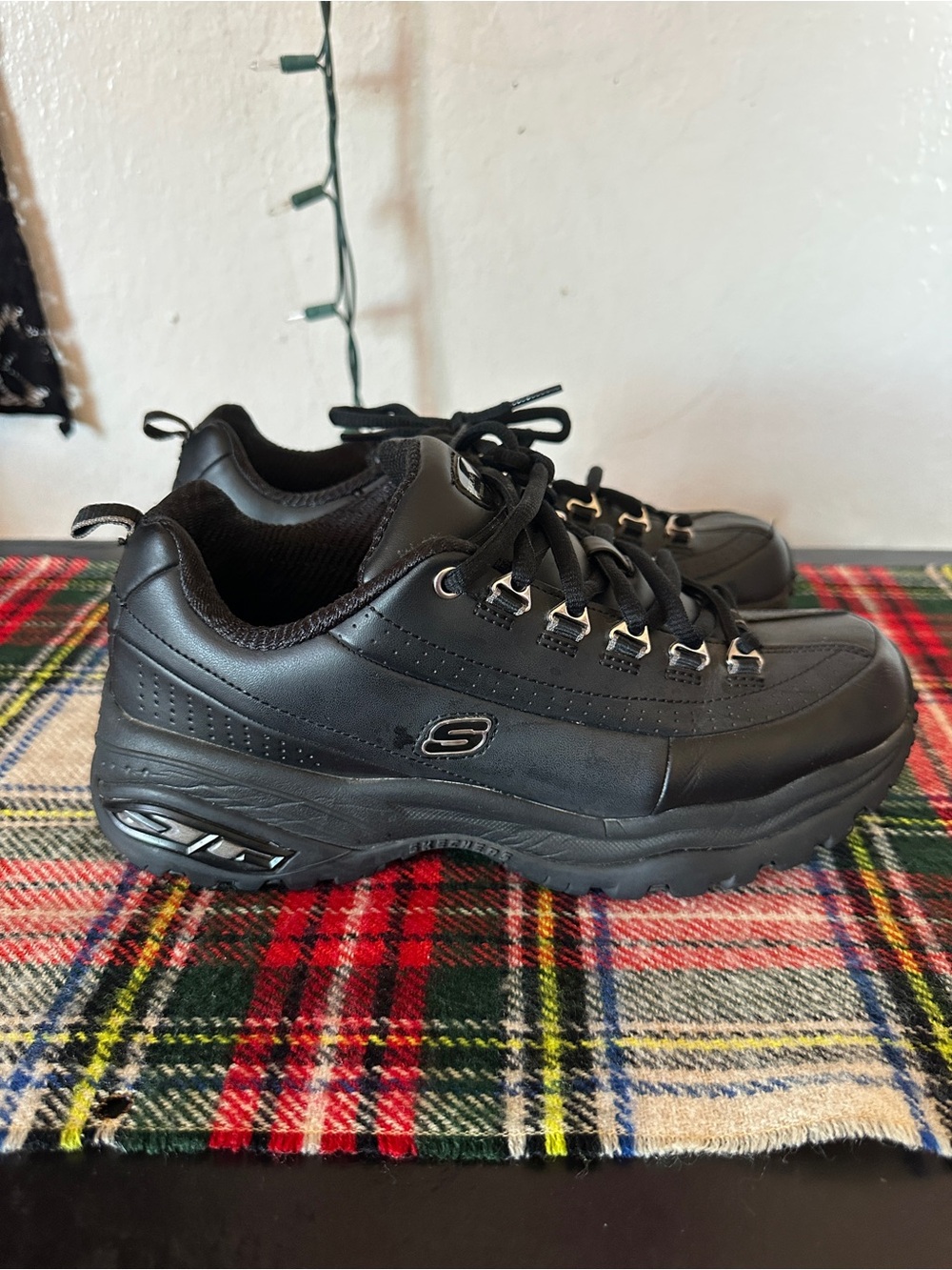 Skechers Premium Black Lace-Up Sneakers